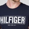 T-shirt Tommy Hilfiger koszulka męska z okrągłym dekoldem granatowa duże logo